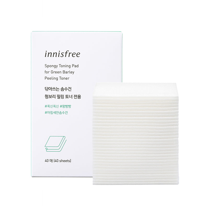 Spongy Toning Pad for Green Barley Peeling Toner 40 sheets